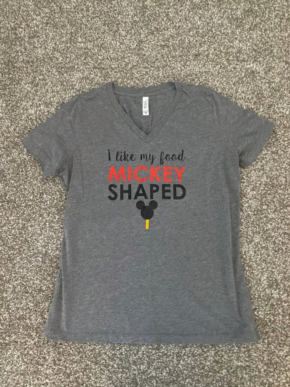 I Like My Food Mickey Shaped T-Shirt | Disney Graphic Tee